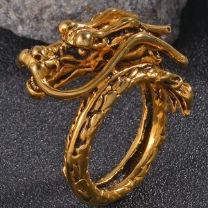 💥New💥 Mens Dragon Ring Plated YG Over
Stainless Steel  Size 11